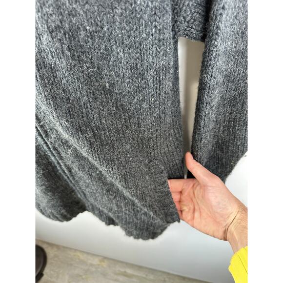Sweaty Betty Chunky Knit Full Zip Wool Blend Hooded Sweater Dark Grey Sz Medium - Picture 10 of 10